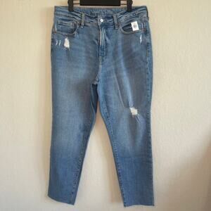 Old Navy High Rise O.G. Straight Jeans Women’s Raw Hem NEW - Size 14